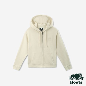 Roots女裝- ORIGINAL RELAXED 連帽外套-杏仁奶白