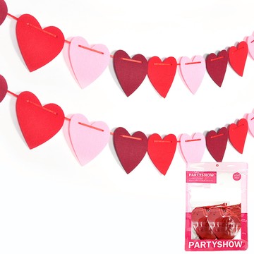 Partyshow 不織布愛心掛旗 (小型)  A型3色  2個