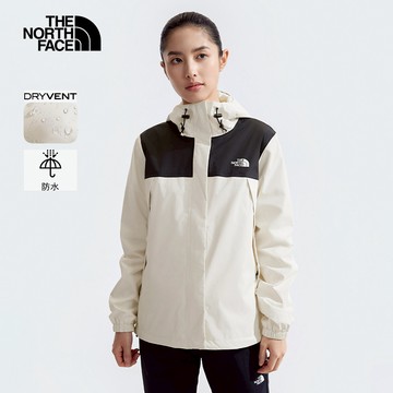 【12/12 00點快閃價】女款米白色防水透氣連帽衝鋒衣｜5K2XROU