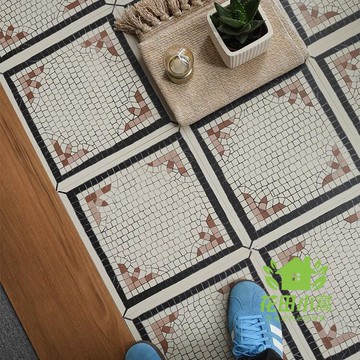 免運 公司貨 地面磚 中古風淺米黃色格子花磚 民宿廚房浴室玄關客廳咖啡服裝店餐廳地磚 可開發票 全館八折 工廠現貨直銷 新品特價 HTXW12232