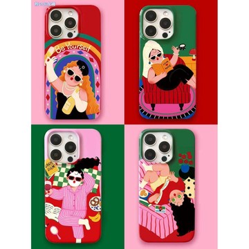 ✨新款✨愛自己系列插畫適用iPhone16/15Pro蘋果手機殼14菲林殼17二合一78