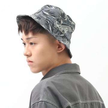 灰調海浪雙面漁夫帽