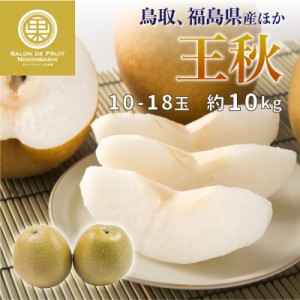 [予約 12月1日-12月20日の納品] 王秋 梨 約10kg 10-18玉 鳥取 福島産ほか 初冬 糖度約12度 和梨 冬ギフト お歳暮 御歳暮