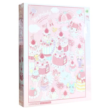 HUNDRED PICTURES 百耘圖 三麗鷗 My Melody 甜草莓城鎮拼圖 尺寸 500x750mm  1000片  My Melody 甜草莓城鎮 多色  1盒