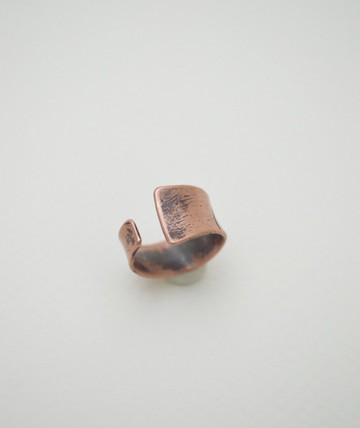 生命痕跡系列-之三‧紅銅開放戒圍戒指-III