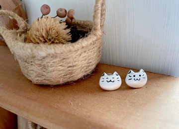 純銀**圖畫系列= 喵~喵~喵~ 純銀耳環** 純手作