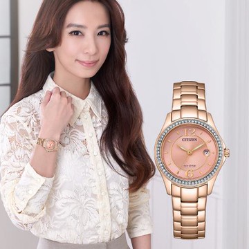 CITIZEN 星辰 LADYS系列 粉彩光動能晶鑽女錶-29.5mm(FE1252-82X)