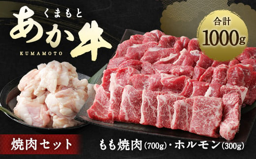 くまもとあか牛 焼肉 セット 合計1000g 2種 モモ ホルモン