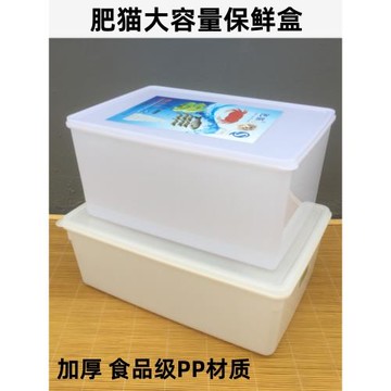 肥貓保鮮盒大容量超大特大號長方形白色冰箱防串味冰柜商用收納盒