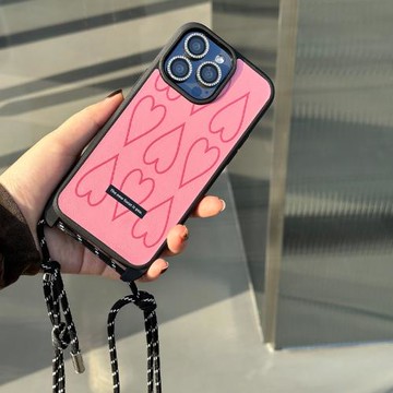 EVENSHOW秋冬新款超好看背帶斜挎真皮手機殼帶掛繩適用于蘋果iPhone16promax15/14小眾高級感外殼防摔保護套