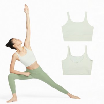 Nike 運動內衣 Alate Solo Rib 綠 輕度支撐 速乾 可拆胸墊 羅紋 瑜珈 健身 FZ6508-020