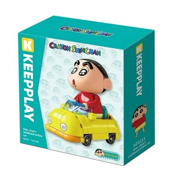 【震撼精品百貨】蠟筆小新_Crayon Shin-chan~Qman啟蒙積木 蠟筆小新 童年黃色小車*30761