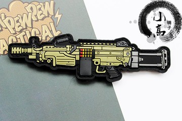 Q版 M249 戶外軍迷臂章魔術貼 背包魔術貼章 戰術肩章配件 徽章1入
