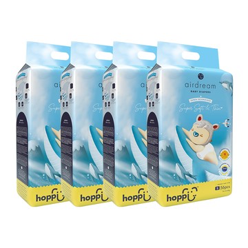 Hoppi - airdream 輕薄系列嬰兒尿布－黏貼型(S)－56片－4袋