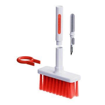 HAGiBiS 海備思 多功能清潔組 – 鍵盤清潔刷  耳機清潔工具  白色 + 紅色  1組