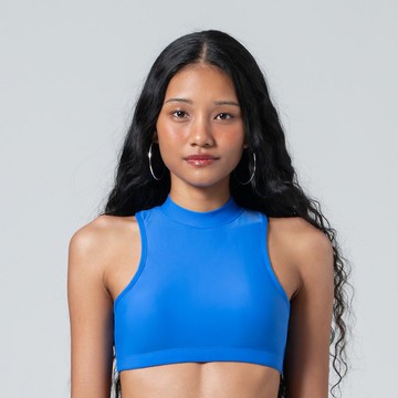 宮藍色掛脖短上衣