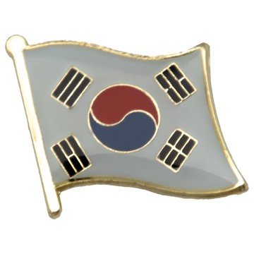 A-ONE 匯旺 韓國國旗別針  鐵烤漆+波麗/電鍍青銅  15mm x 17mm  彩色  1組