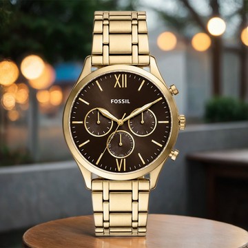 FOSSIL 羅馬多功能三眼手錶-43mm BQM7152