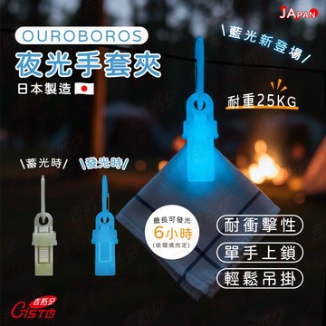 [日本OUROBOROS]手套夾 防丟夾 天幕夾 登山扣手套夾藍光 日本製造