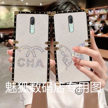 新款閃鉆蝴蝶結適用于OPPOA9玫瑰方形手機殼A9x全包四角加厚防摔帶鉆愛心保護套