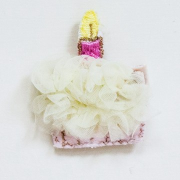 美國 Chic Baby Rose - 手工髮夾_生日蛋糕款-米白 (單一尺寸)