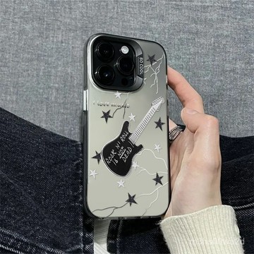 卡通閃電吉他 防摔 適用蘋果iPhone 16 15 14 13 12 11 Pro max XR XS 8 7P手機殼