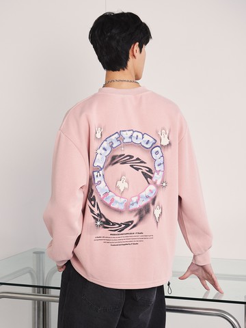 幽靈英文印花大學T