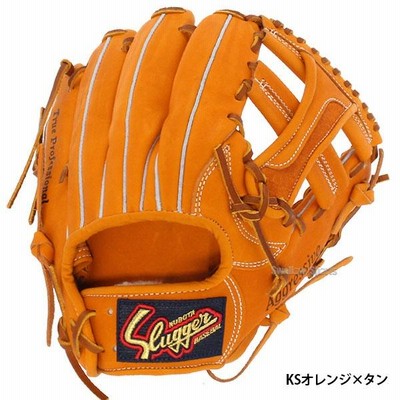 軟式野球グローブ オレンジ レザー 野球 軟式グローブ 軟式 グローブ 久保田スラッガー グラブ 内野