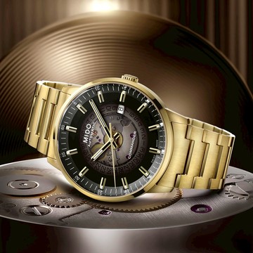 MIDO 美度 COMMANDER 香榭系列漸層機械錶-金x黑/40mm M0214073341101