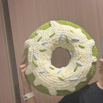 热賣🎁热賣🎁毛線鉤針鉤織超大水果甜甜diy材料包手作靠枕女友禮物diy手作材料包 手作小物  手工 編織 手作禮品d