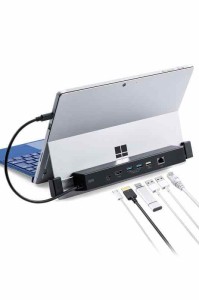 サンワダイレクト ドッキングステーション Surface Pro8  Pro7  Pro7 Plus Pro X Go   Go  Go専用 HDMI USB×3ポート 有線LAN PD100W