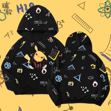 皮卡丘精靈寶可夢聯名可愛連帽衛衣男女兒童裝學生外套加絨帶帽衫