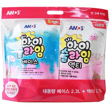 AMOS 阿摩司 兒童史萊姆 活化劑 2.1L + 基底 2.3L 套組  1組  透明