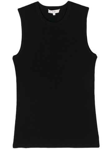 Tibi - cutout-detail ribbed top - women - Polyamide/Viscose - XS - Black