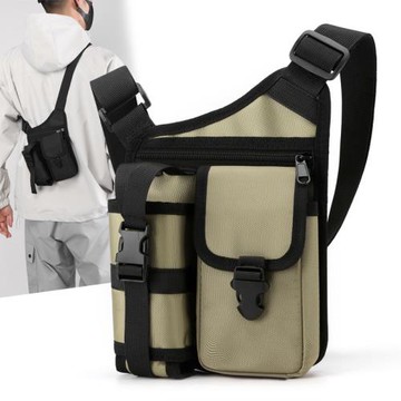 戶外單肩包男士斜挎包休閑旅游水壺包男女通用小背包尼龍挎包批發