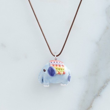 可愛小象－手工白瓷頸鏈