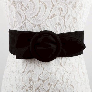 韓版圓扣絨布腰帶女寬配裙子秋冬簡約時尚百搭大衣外套裝飾腰封潮