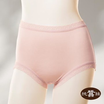【岱妮蠶絲】純蠶絲42針70G蕾絲高腰女三角內褲-珠粉(VWA2A101)