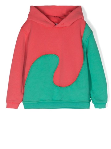 ERL KIDS - Swirl long-sleeve hoodie - kids - Cotton/Polyester - 10 yrs - Red