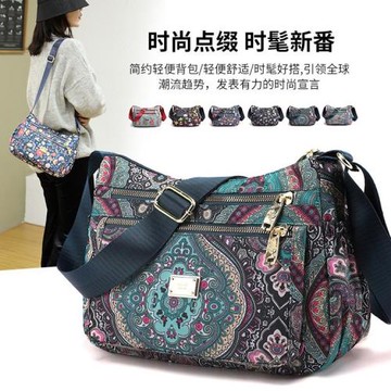 牛津布單肩包女士2021秋冬款大容量休閑尼龍帆布媽媽包女包斜挎包