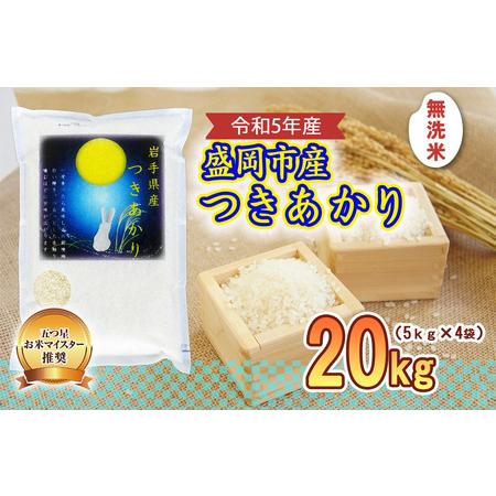 ふるさと納税 盛岡市産 つきあかり 無洗米 20kg 岩手県盛岡市