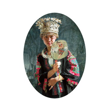 御畫房 苗族少女 國家一級畫師手繪油畫6080cmvf-05)