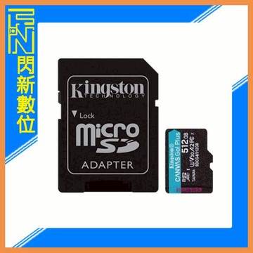 Kingston 金士頓 Micro SDXC 512G/512GB 讀200MB/s,寫160MB/s 記憶卡 U3/V30(SDCG4,公司貨)
