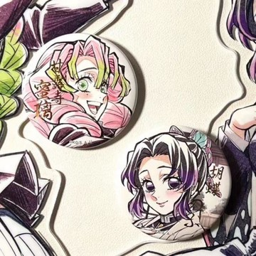 高 CP 值✨現折20 鬼滅之刃周邊蝴蝶忍吧唧徽章動漫甘露寺蜜璃組合朋友穀子 送閨蜜 交換禮物