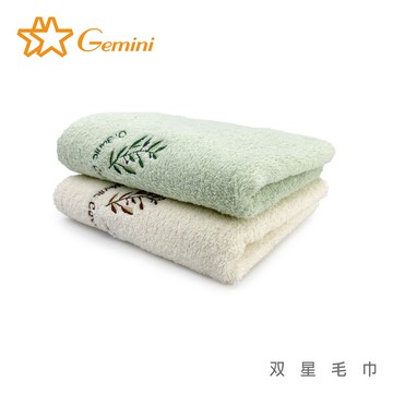 [家速配]枝葉繡有機棉毛巾一入-米色