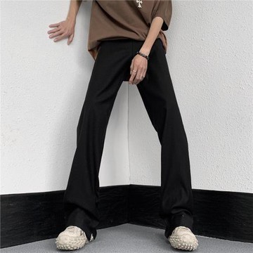 冰絲褲子男夏季薄款修身休閑喇叭西褲垂墜感高級感vfc高腰直筒褲