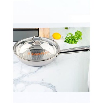 順發牛排煎鍋平底家用烙餅不銹鋼無涂層易清洗戶外電磁爐燃氣通用