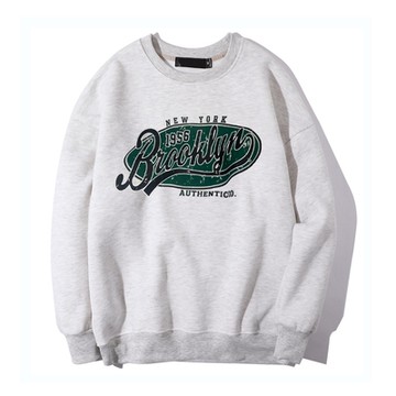 DITION 布魯克林美式大學服 復古斑駁刷毛長袖上衣 寬版oversize