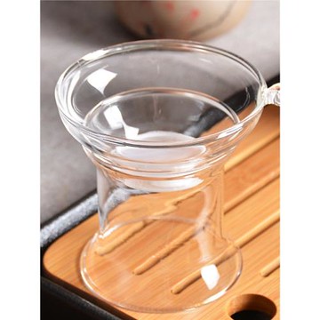 茶濾網耐熱玻璃茶漏透明紗布網茶托茶葉濾茶器功夫茶具茶道零配件