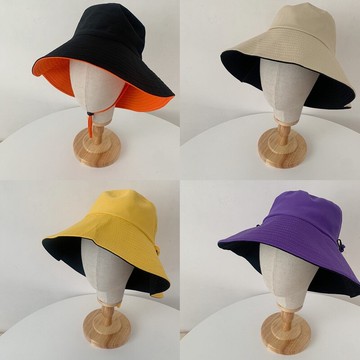 網紅夏天漁夫帽女遮臉韓版休閑百搭日系雙面夏季大沿防曬遮陽帽潮